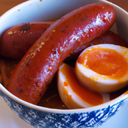 Fiery Egg Boil with Spicy Sausage: A Zesty Twist to Tradition