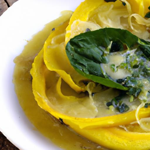 Twist on Tradition: Spaghetti Squash with Garlic Spinach Delight