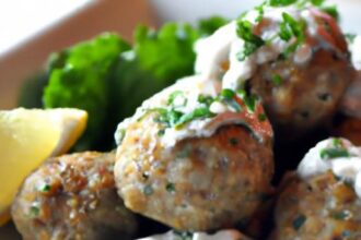 Savory Greek Turkey Meatballs Paired with Homemade Tzatziki