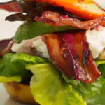 Bunless Bison Burger: Bold Guacamole & Crispy Bacon Twist