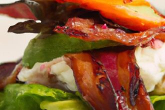 Bunless Bison Burger: Bold Guacamole & Crispy Bacon Twist