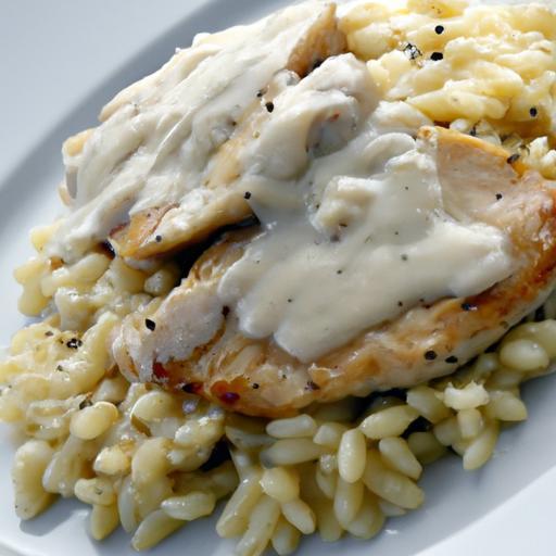 Indulgent Creamy Parmesan Chicken with Tender Orzo Delight