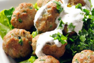 Savor Greek Turkey Meatballs with Tangy Tzatziki Sauce!