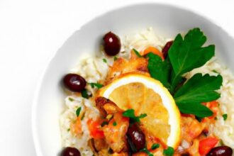 Zesty Greek Chicken & Lemon Rice: One-Pot Magic in 30 Mins