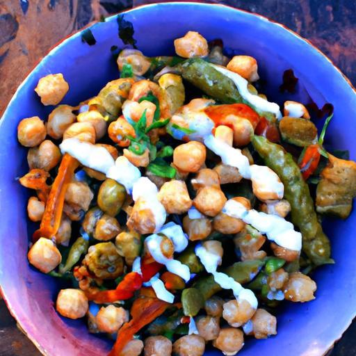 Nutritious Roasted Veggie & Chickpea Bowl with Creamy Tahini