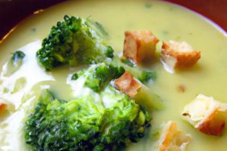 Creamy Broccoli Cheddar Soup with Easy Vegan Twist
