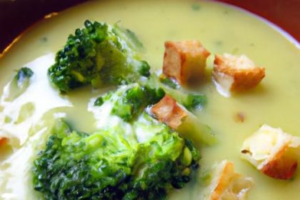 Creamy Broccoli Cheddar Soup with Easy Vegan Twist