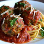 Keto Meatballs in Marinara with Parmesan-No Breadcrumbs!