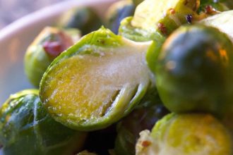 Crispy Roasted Brussels Sprouts with Zesty Mustard Vinaigrette