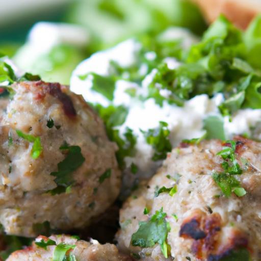 Savory Greek Turkey Meatballs Paired with Fresh Tzatziki